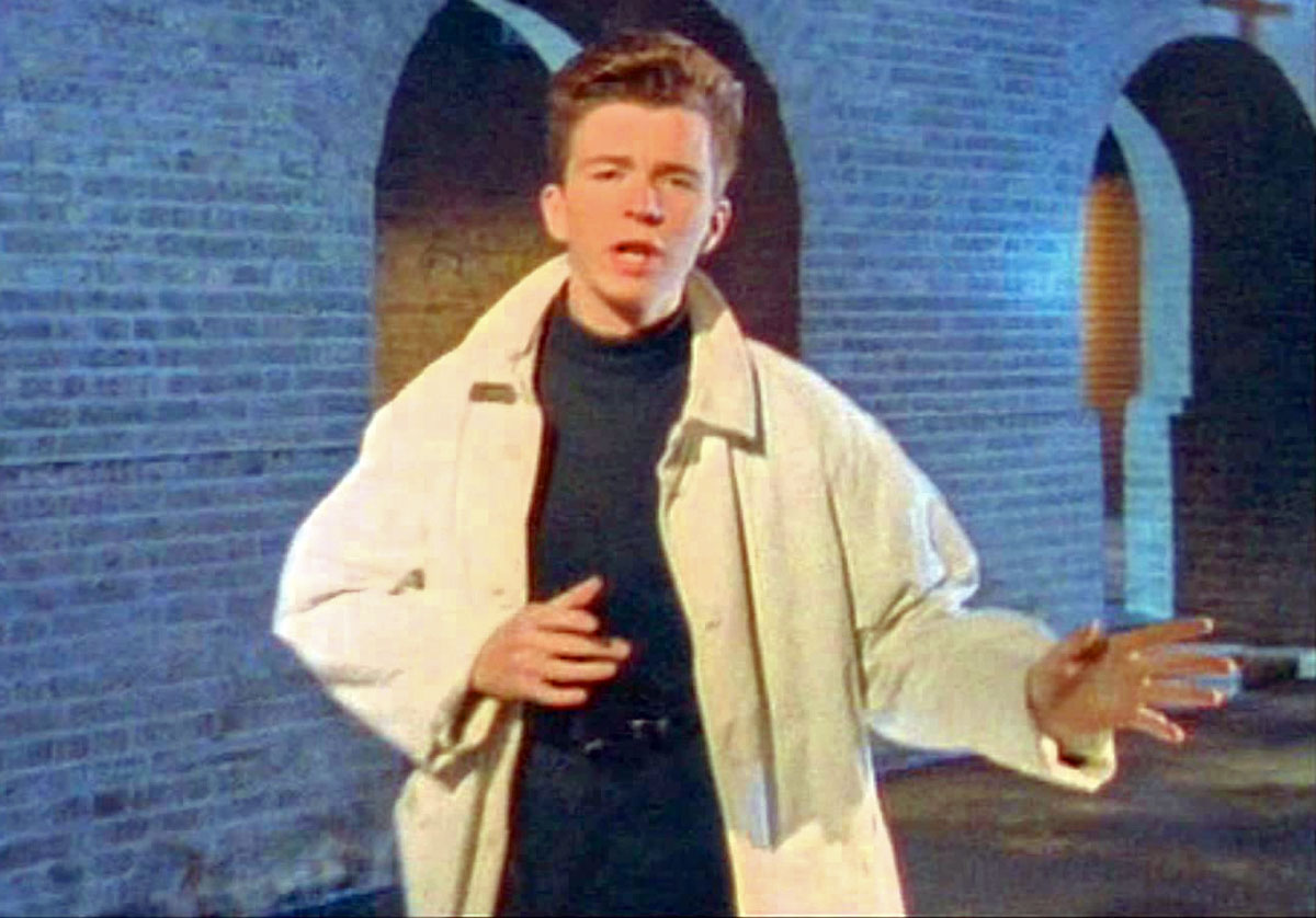 HAPPY RICKROLL DAY! On April Fools' Day, 2008,  tricked users with  the popular bait-and-switch prank called Rickrolling by featuring video  links, By 100% RETRO